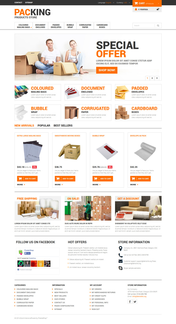 Excellent Packing Services PrestaShop Themes