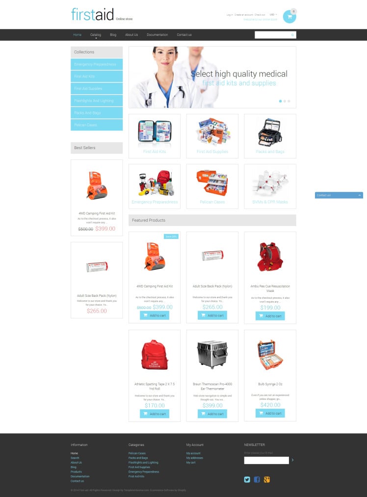 Ambulance Responsive Shopify Theme #50111