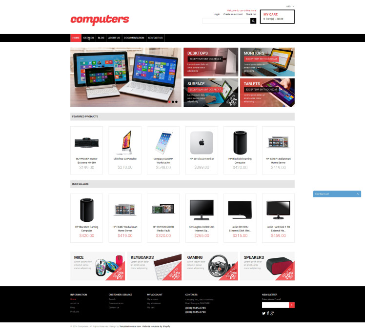 Computer Store Responsive Shopify Theme #50112