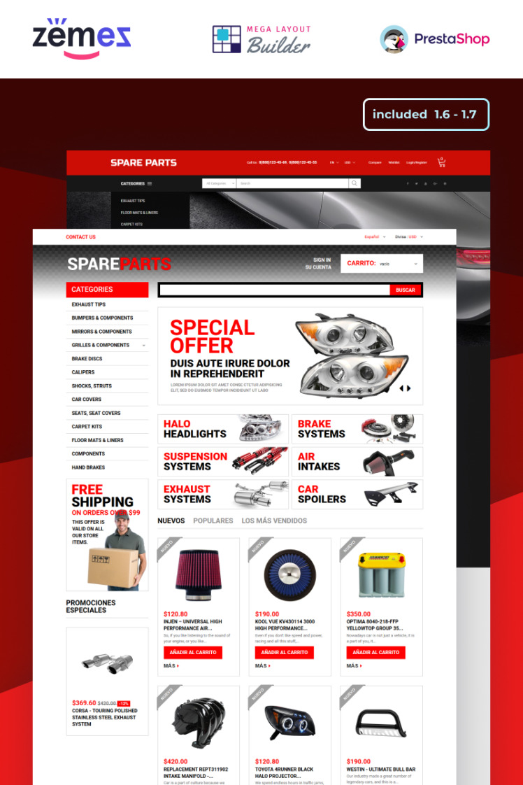 Motor Spares PrestaShop Themes