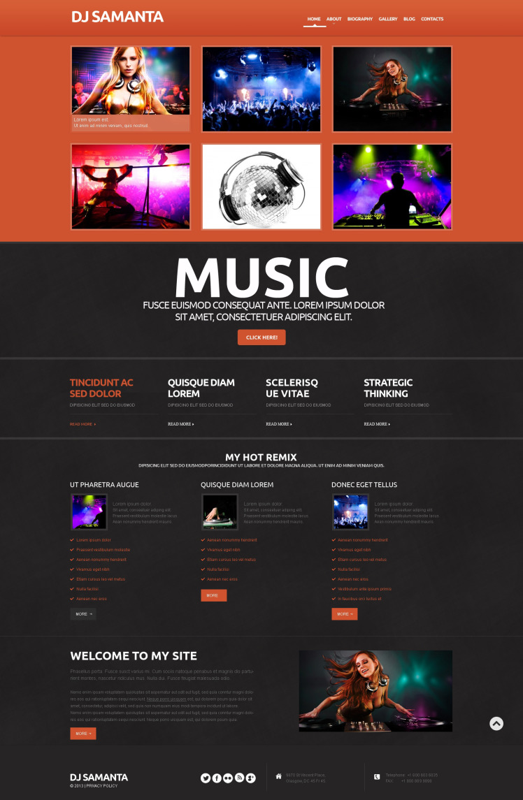 Music Responsive WordPress Theme #50607