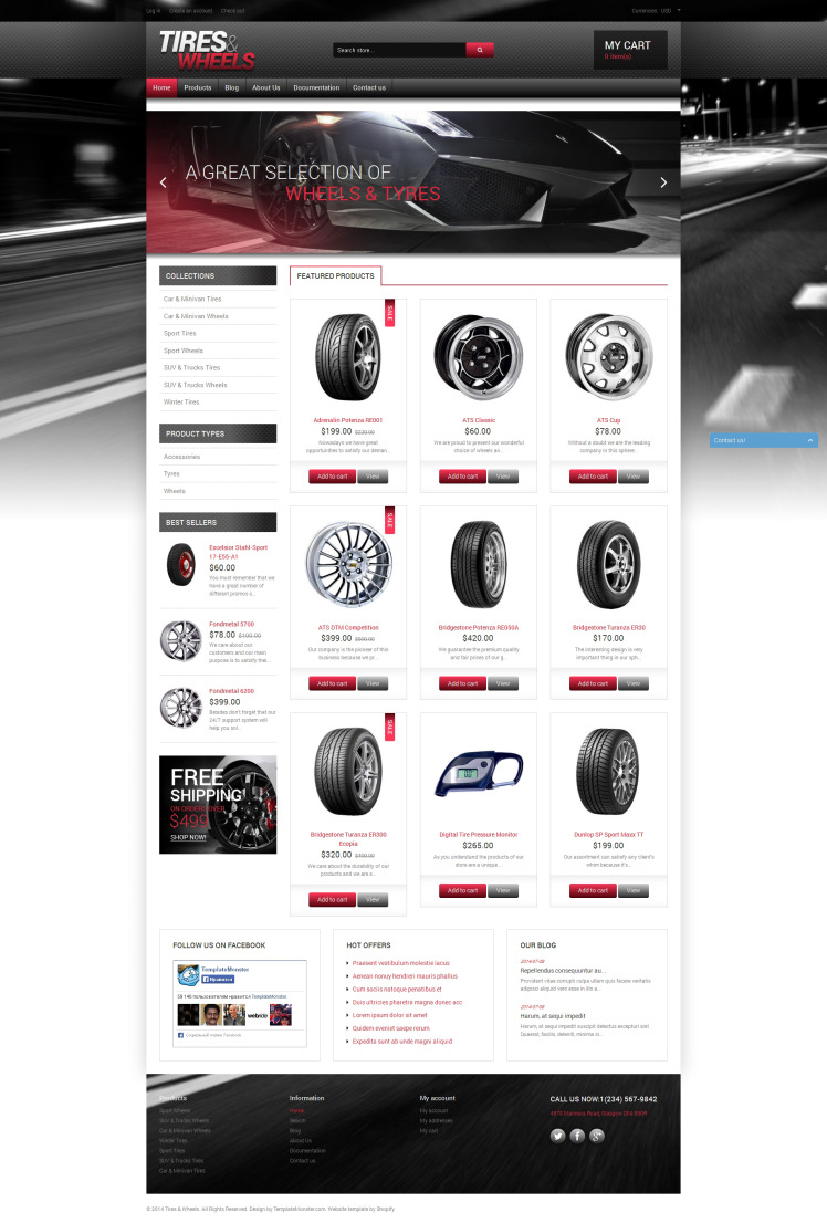 Quality Wheels and Tires Shopify Theme #50697