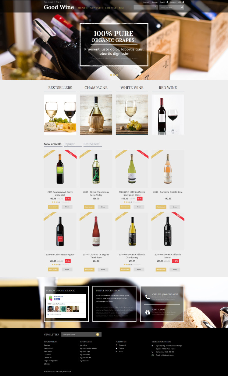 Wine of Superior Quality PrestaShop Themes