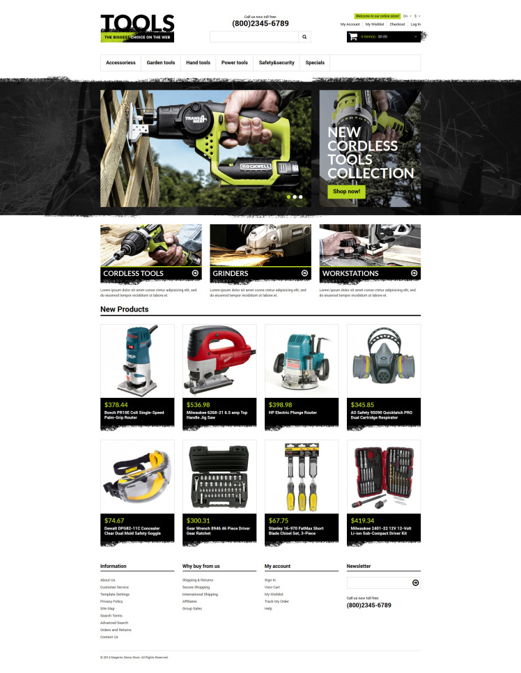 Tools Equipment Responsive Magento Theme