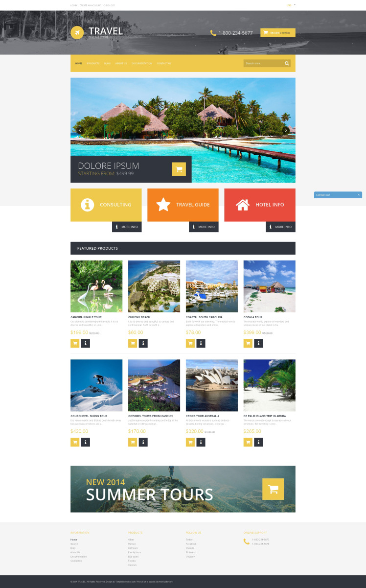 Travel Destinations Shopify Theme #50767