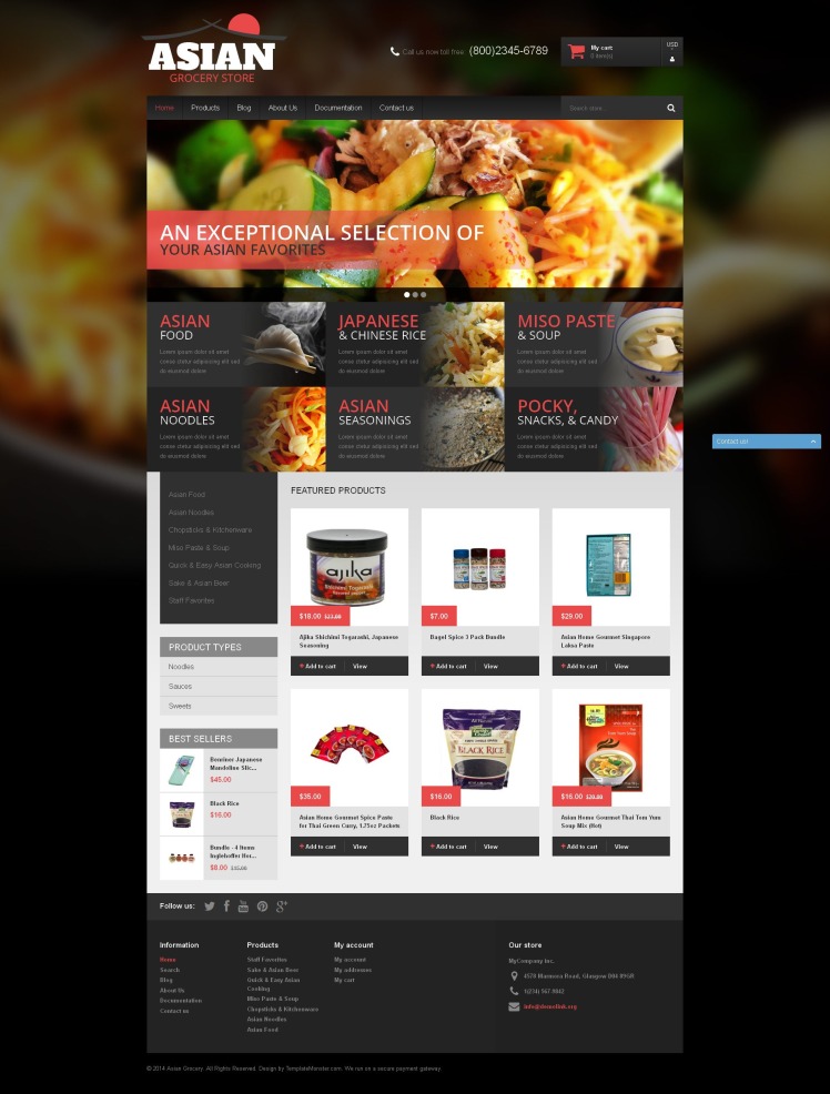 Asian Cuisine Products Shopify Theme #50937