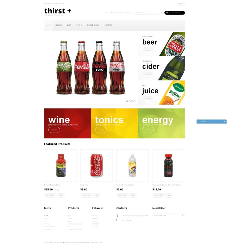 Refreshing Drinks Store Shopify Theme #50967