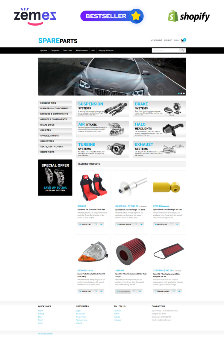 Spare Parts Shopify Themes