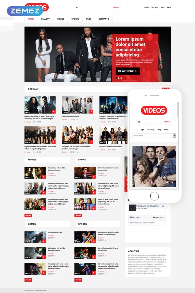 Video Stock Joomla Templates