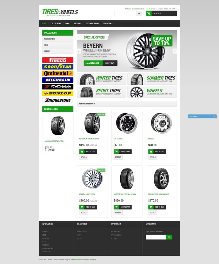 Clean Car Tires Shopify Theme #51376