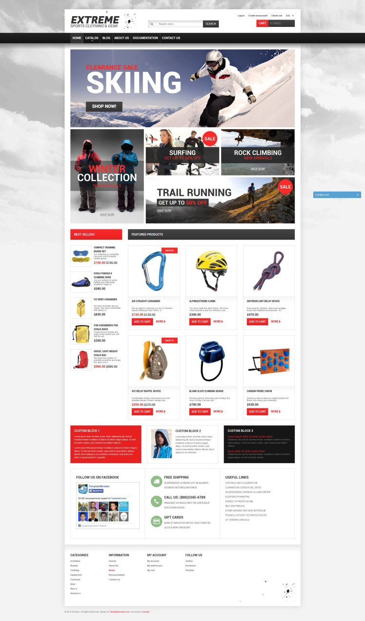 Extreme Sports Gear Shopify Theme #51377