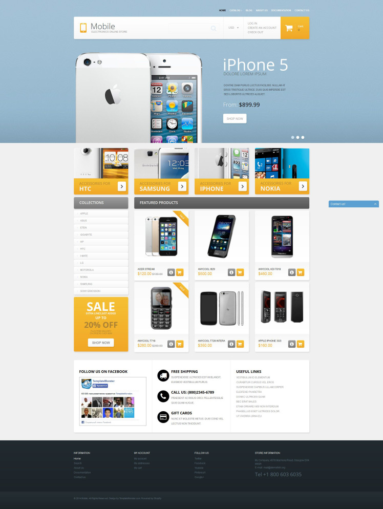 Mobile Phones Shopify Theme #51378