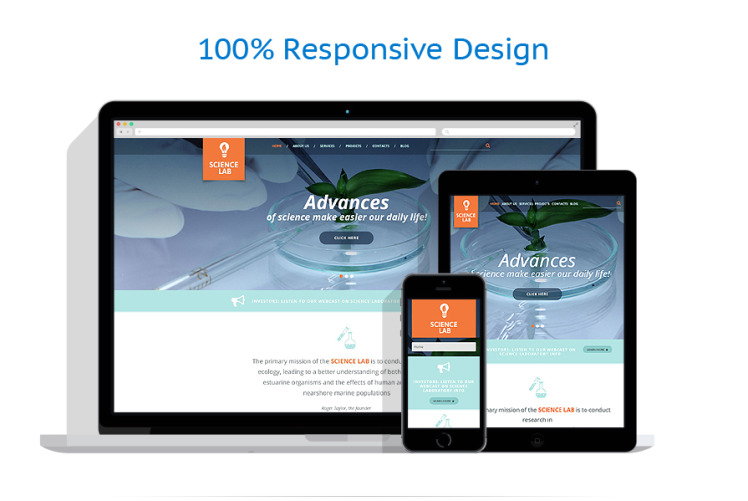 Science Lab WordPress Theme #51392