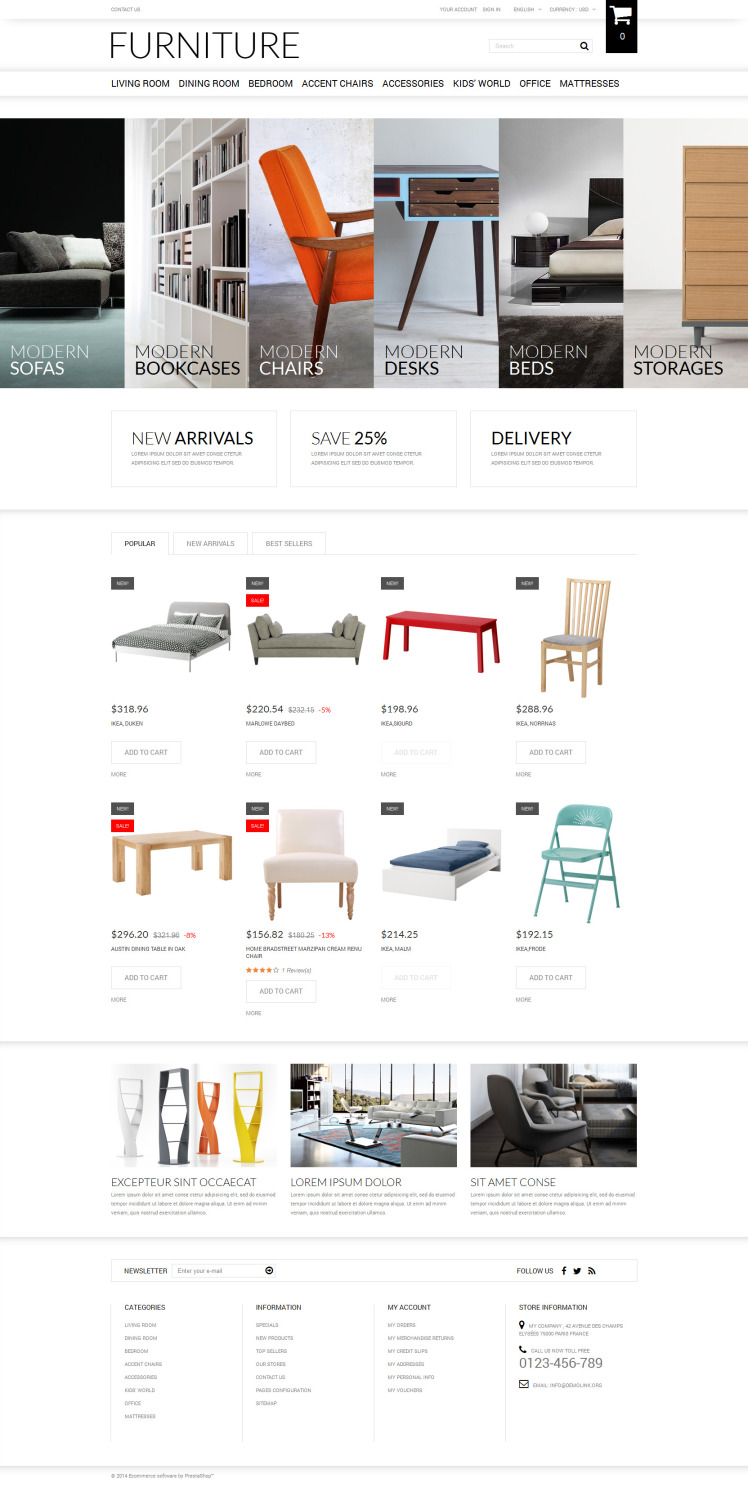 Selling Furniture Online PrestaShop Themes