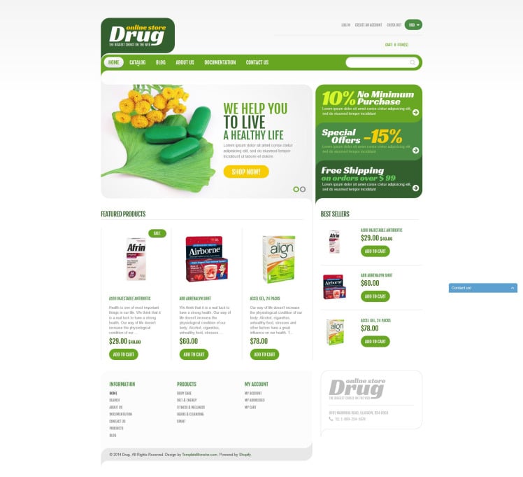 Drug Store Health Care Shopify Theme #51787