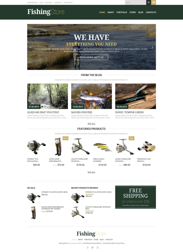 Fishing Responsive WooCommerce Theme #51804