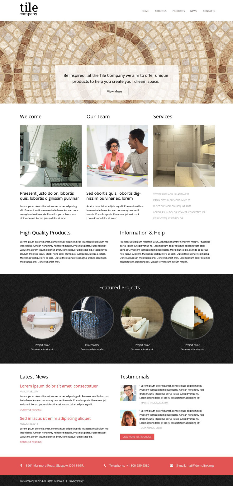 Interior Design Responsive Website Template #51856