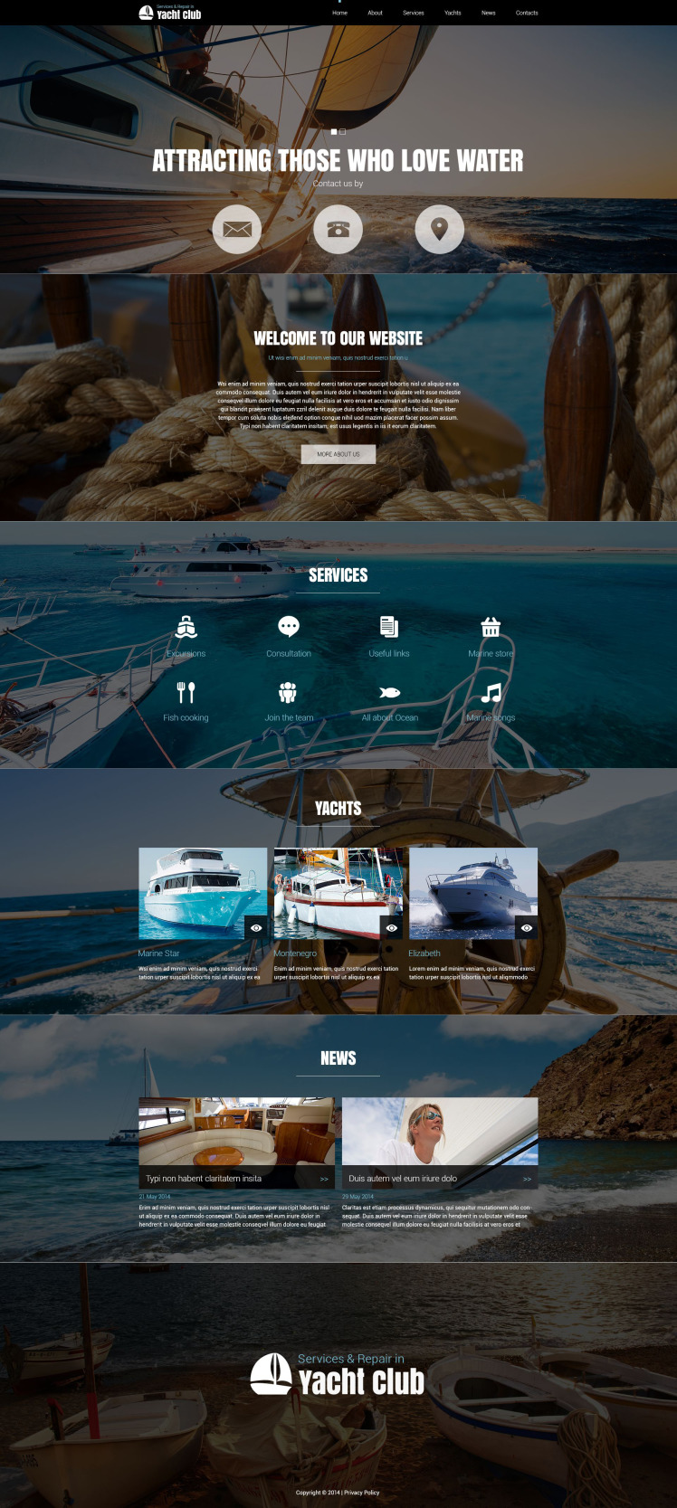 Yachting Club Joomla Templates
