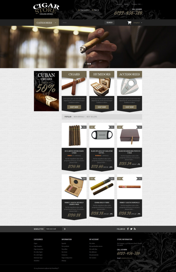 Cigar Smoking Diversion PrestaShop Themes