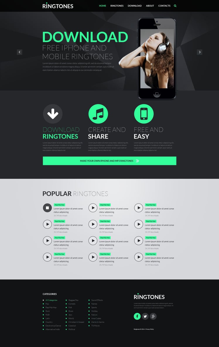 Record Store Website Html MP3 Store Responsive Website Template #51999