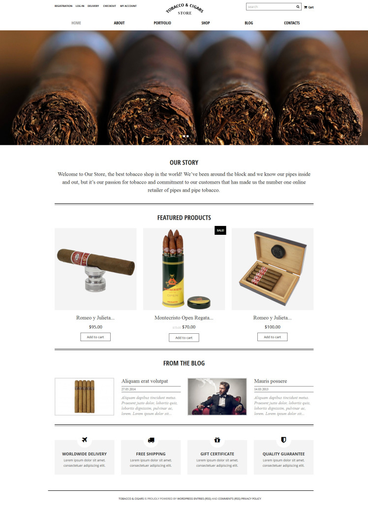 Tobacco Cigars Store WooCommerce Theme