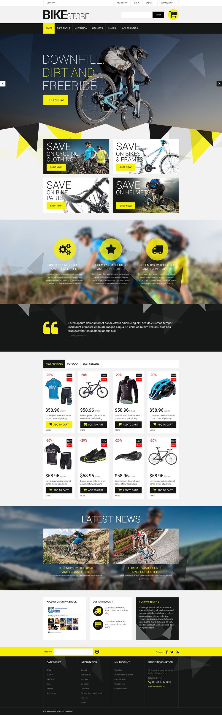 Bike Store PrestaShop Themes