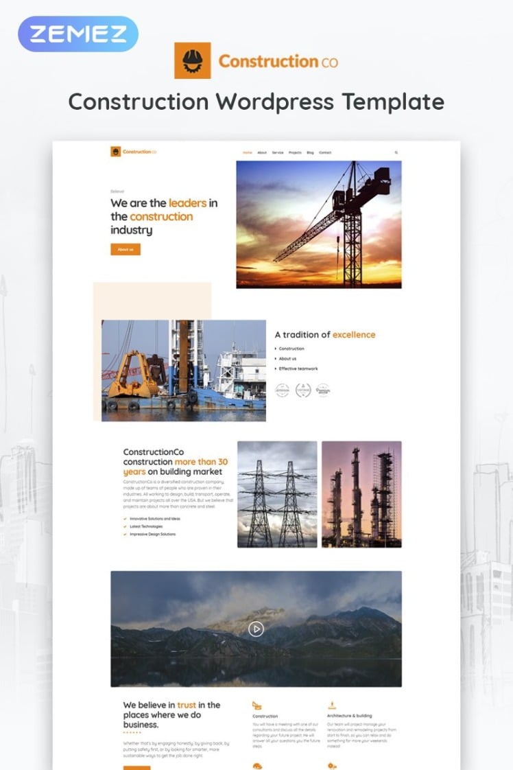 Construction Business WordPress Themes