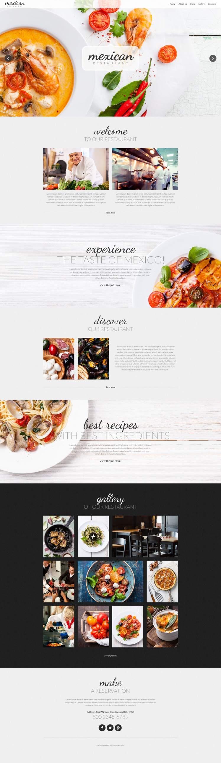 Mexican Restaurant Responsive Website Template 52291
