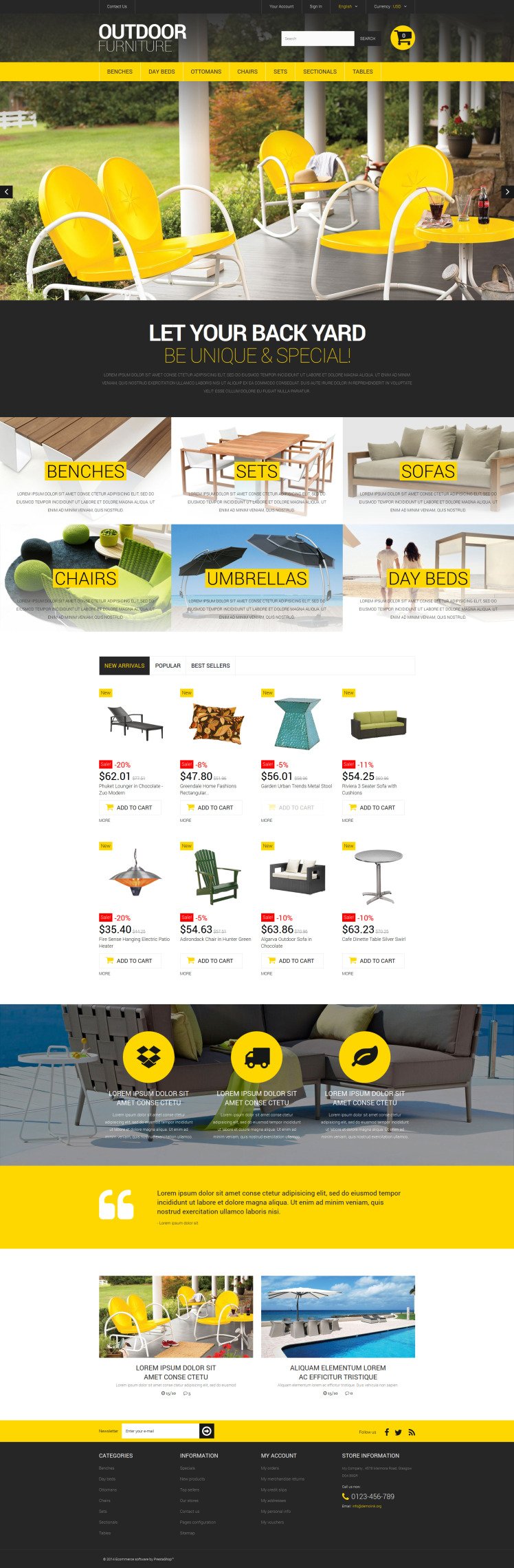 Stylish Outdoor Furniture PrestaShop Themes