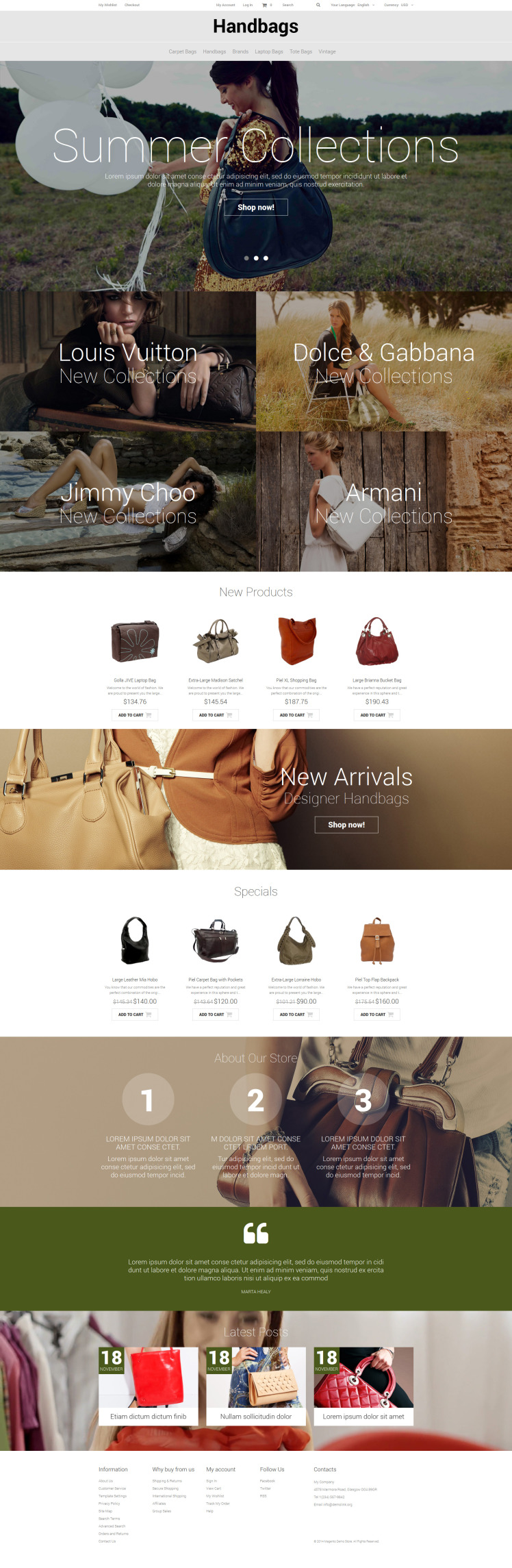 Handbag Responsive Magento Theme