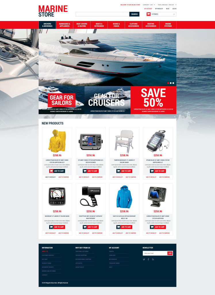 Marine Supplies Magento Themes