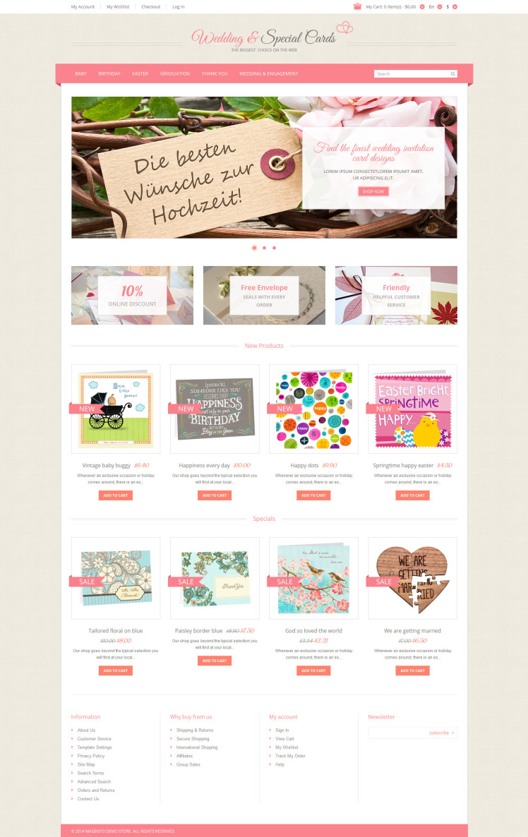 Special Occasion Cards Magento Themes