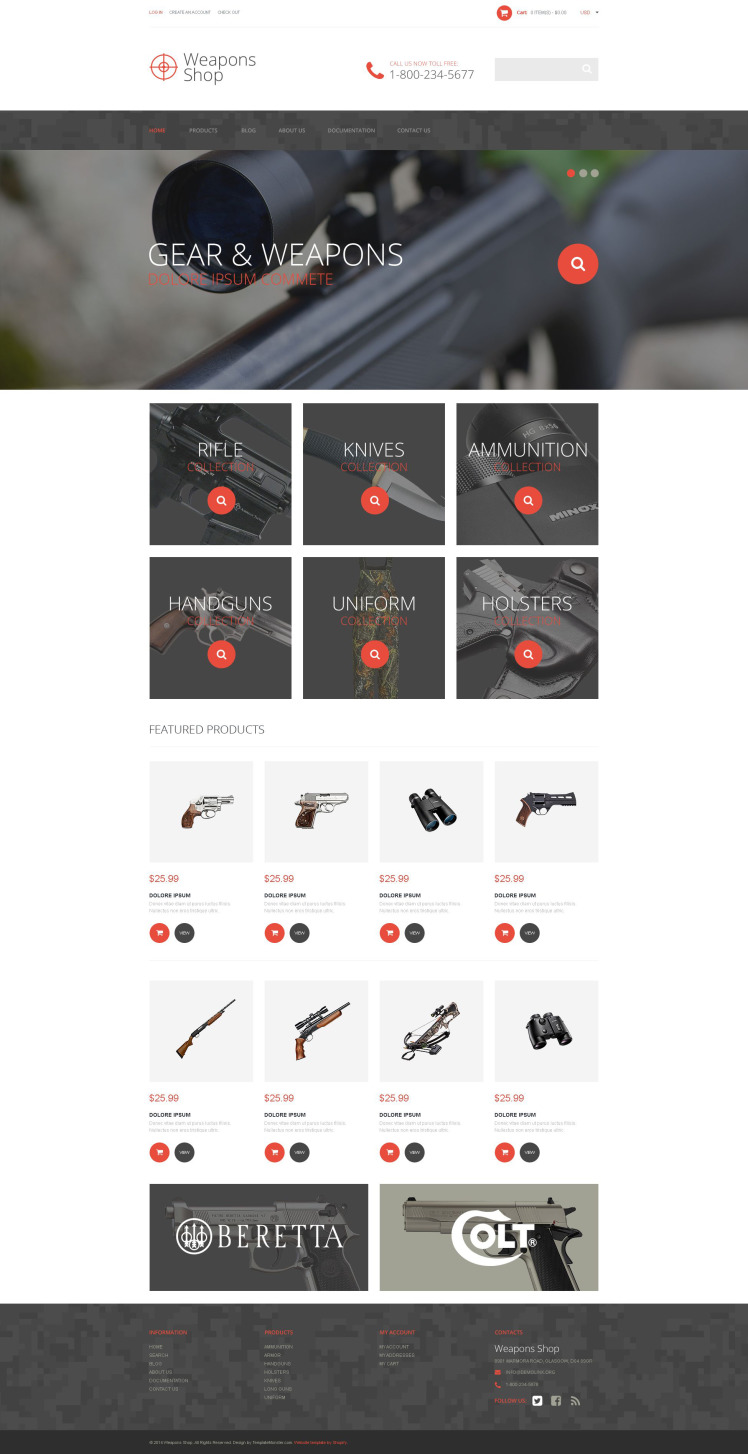 Weapon Shop Shopify Themes