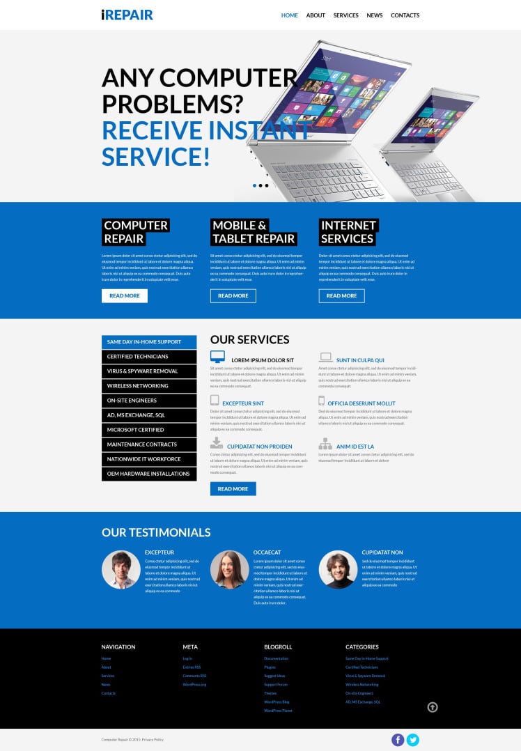 Computer Repair Services WordPress Themes