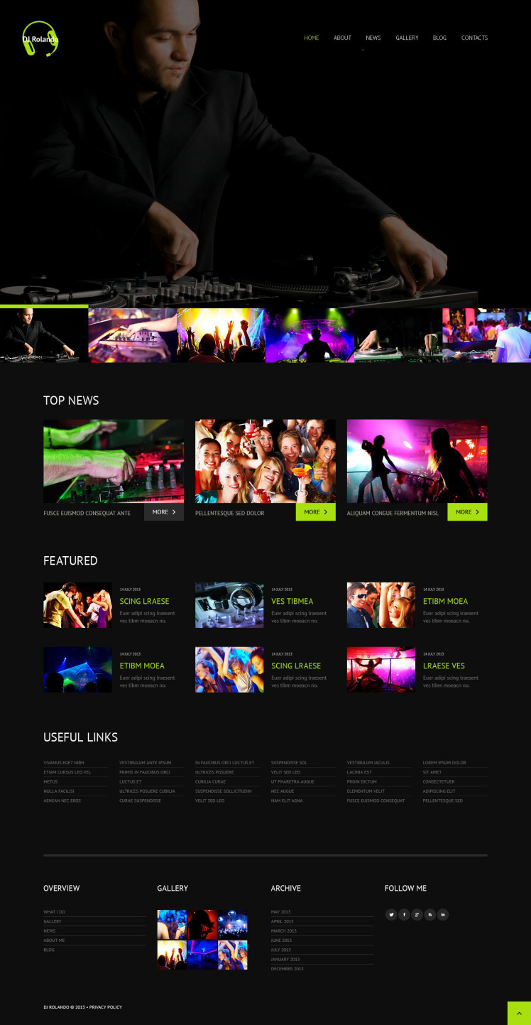 Music Responsive WordPress Theme #52476