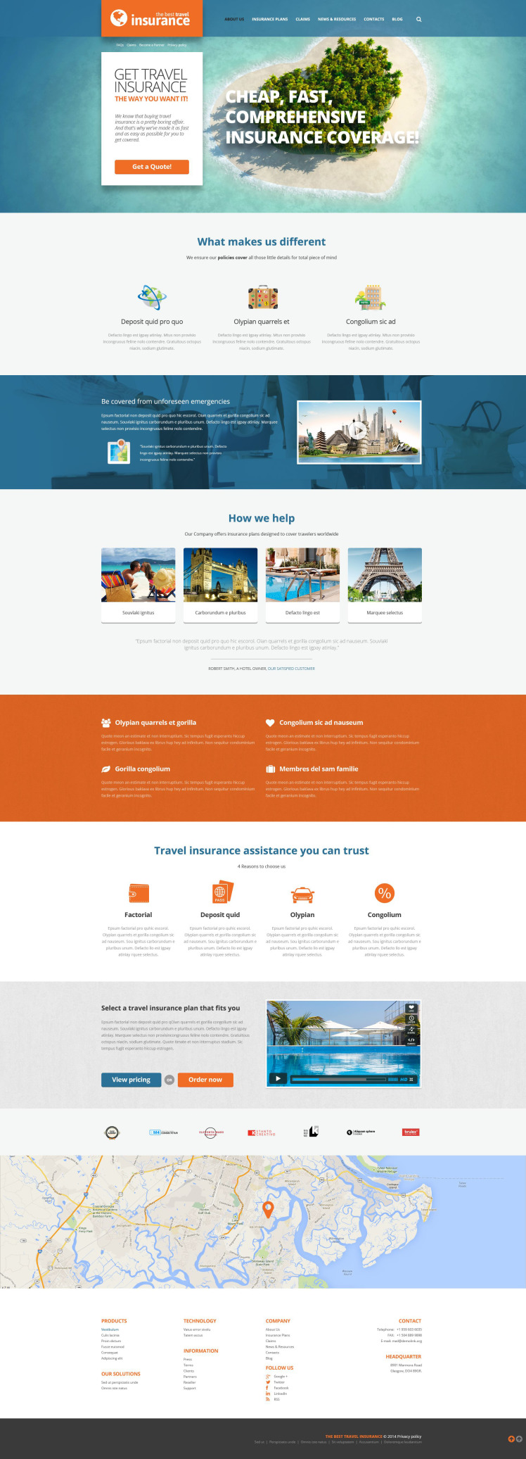 Travel Insurance Provider WordPress Theme