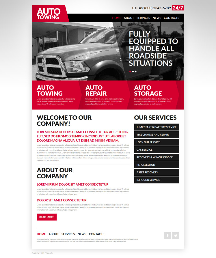 Automobile Towage Joomla Templates