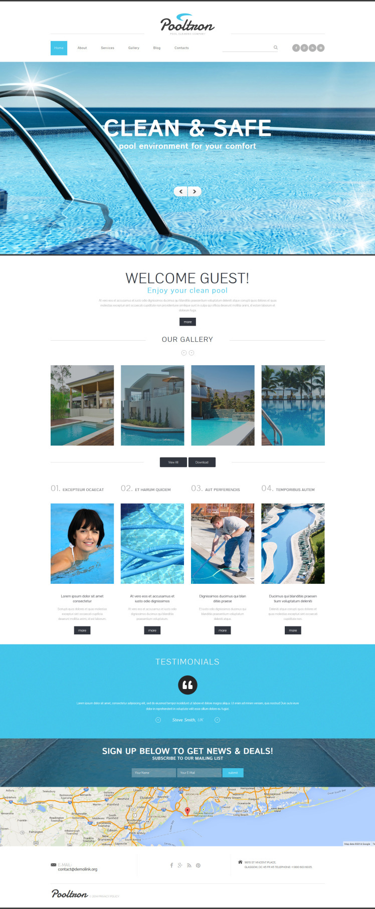 Pool Cleaning Services Joomla Templates