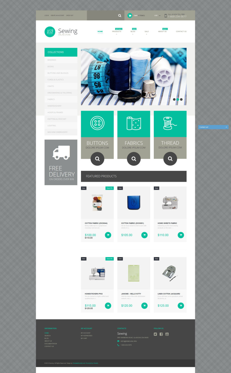 Sewing Supplies eCommerce Shopify Theme #52596