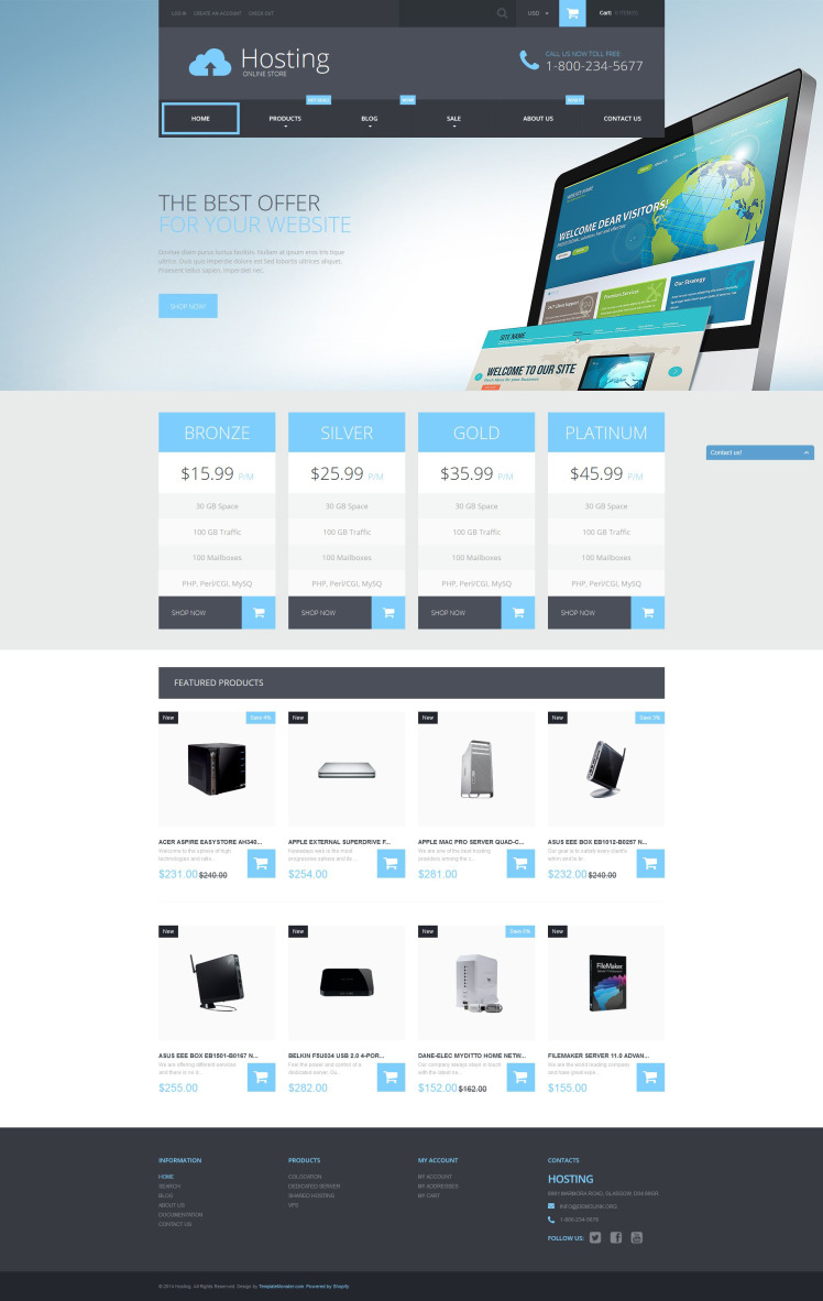 Web Hosting Services Shopify Theme #52598