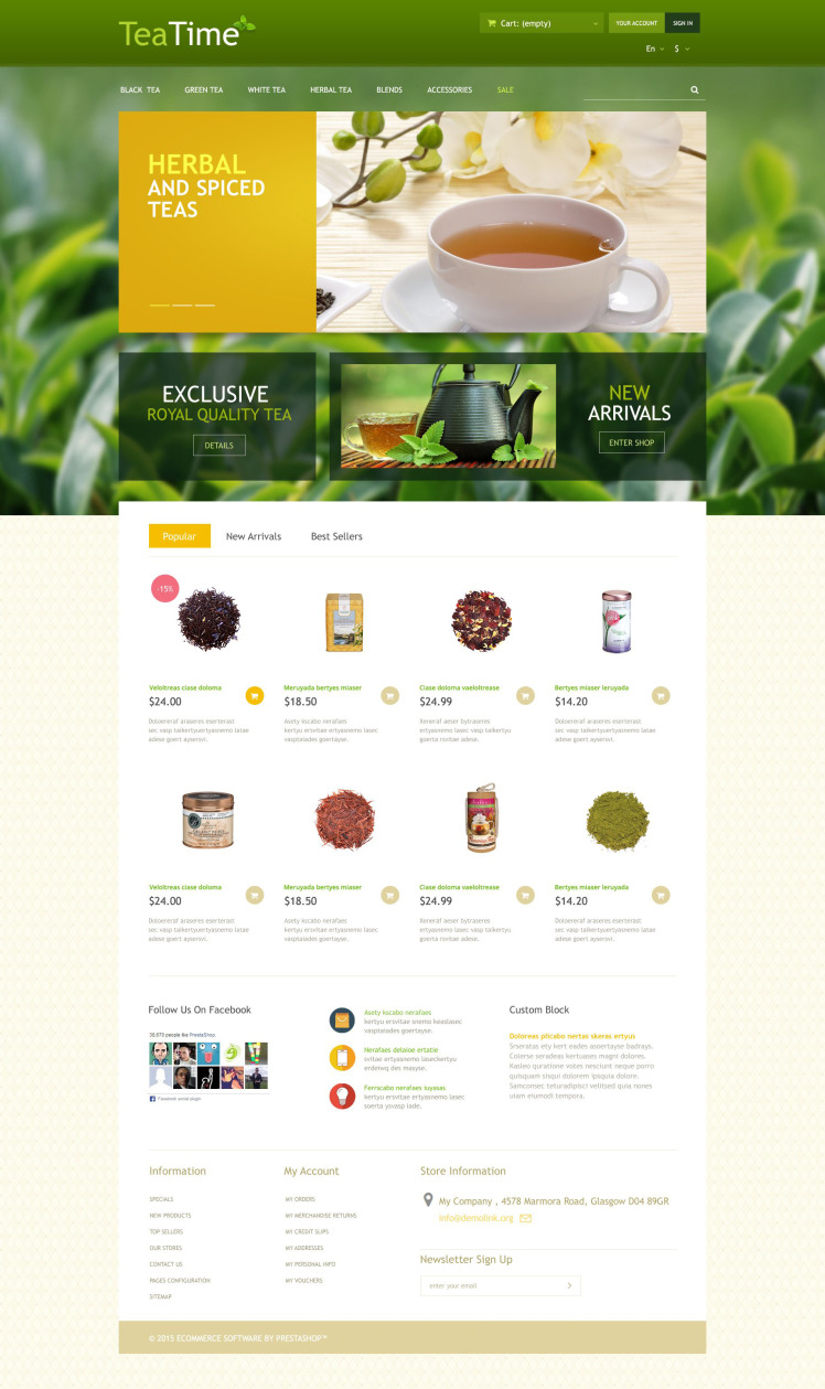 Tea Store PrestaShop Themes