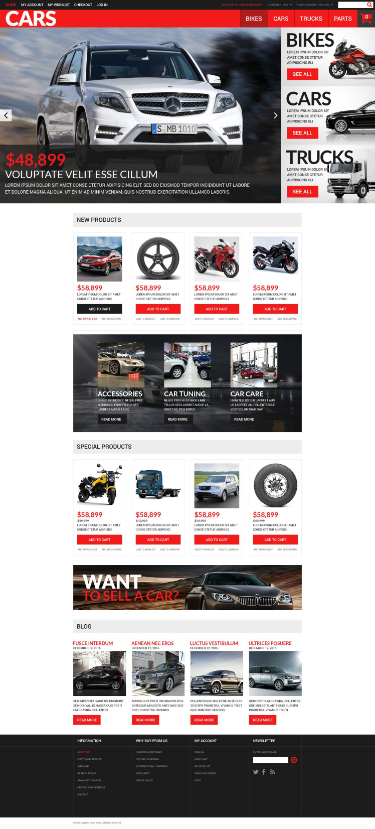 Successful Auto Dealers Magento Themes
