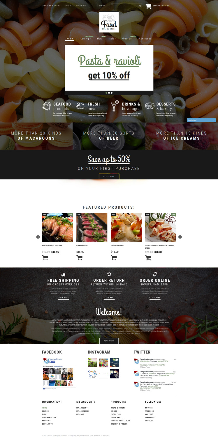Food Shop Shopify Theme #52871