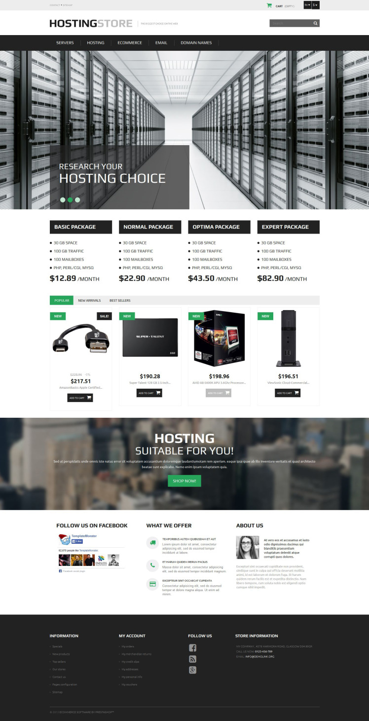 Hosting PrestaShop Themes