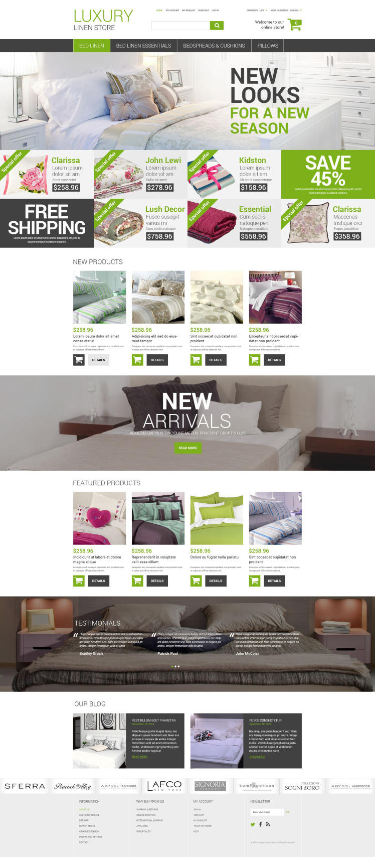 Luxury Linen Store Magento Themes