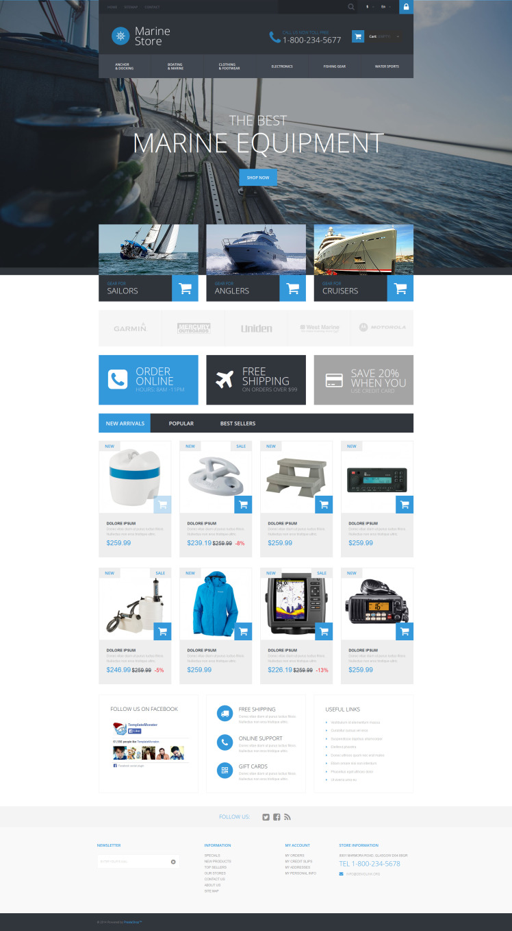 Marine Store PrestaShop Themes