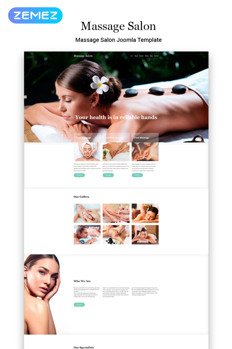 Massage Salon ReadytoUse Modern Joomla Templates