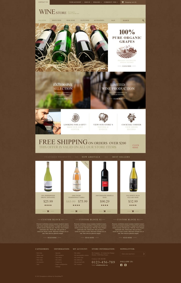 Wine Store PrestaShop Themes