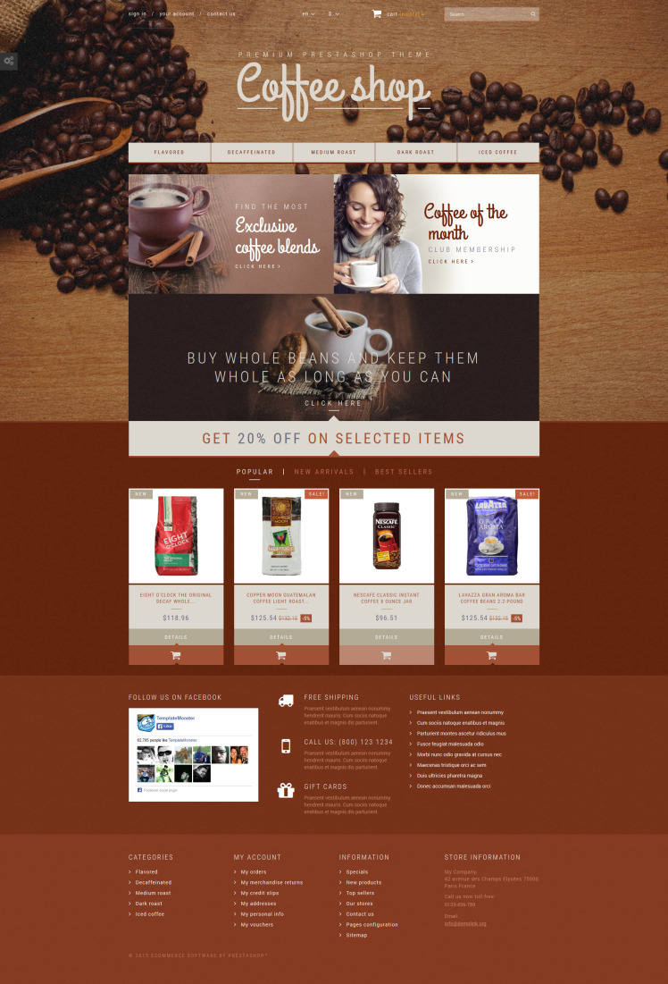Coffee Aroma PrestaShop Themes