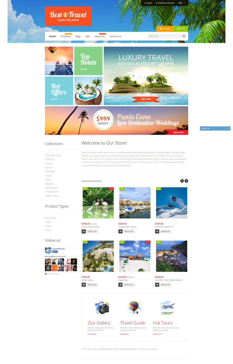 Travel Bureau eCommerce Shopify Online Store Theme #52936